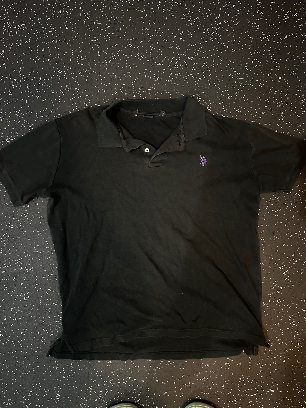 Mens Polo Ralph Lauren Black Shirt with Purple Logo